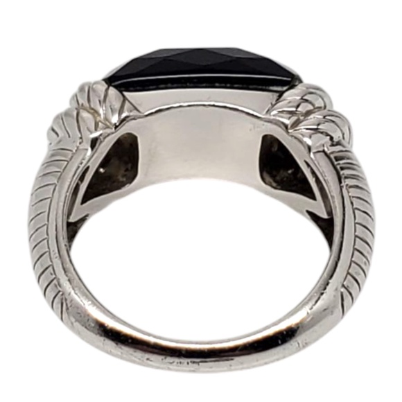 Judith Ripka Sterling Silver Faceted Onyx Ring Size 7 #21008 - Picture 2 of 8